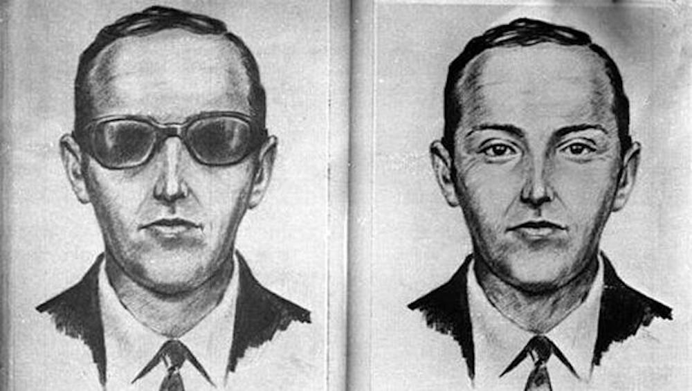 Artist's renderings of what D.B. Cooper looked like, based on witness descriptions