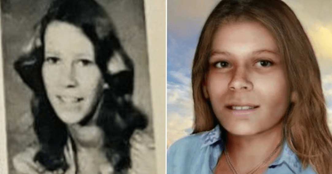 Yearbook photo of Gwenn Marie Story + Artist's rendering of what Sahara Sue may have looked like when alive
