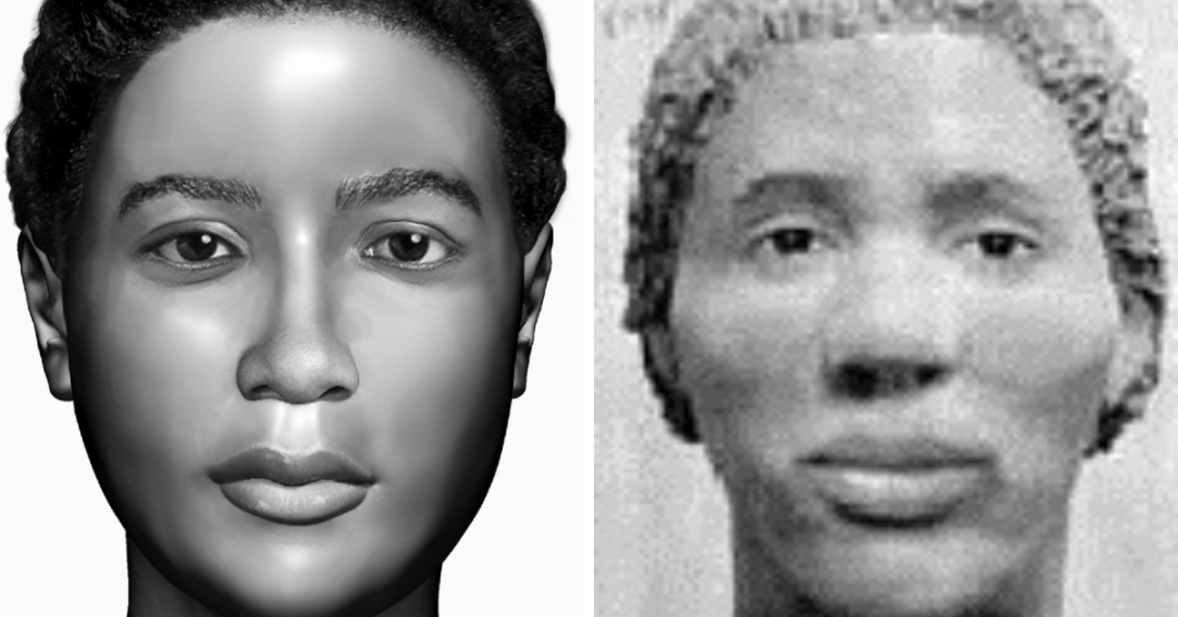 Two artist's renderings of what the Hillsborough County Jane Doe (1986) may have looked like when she was alive