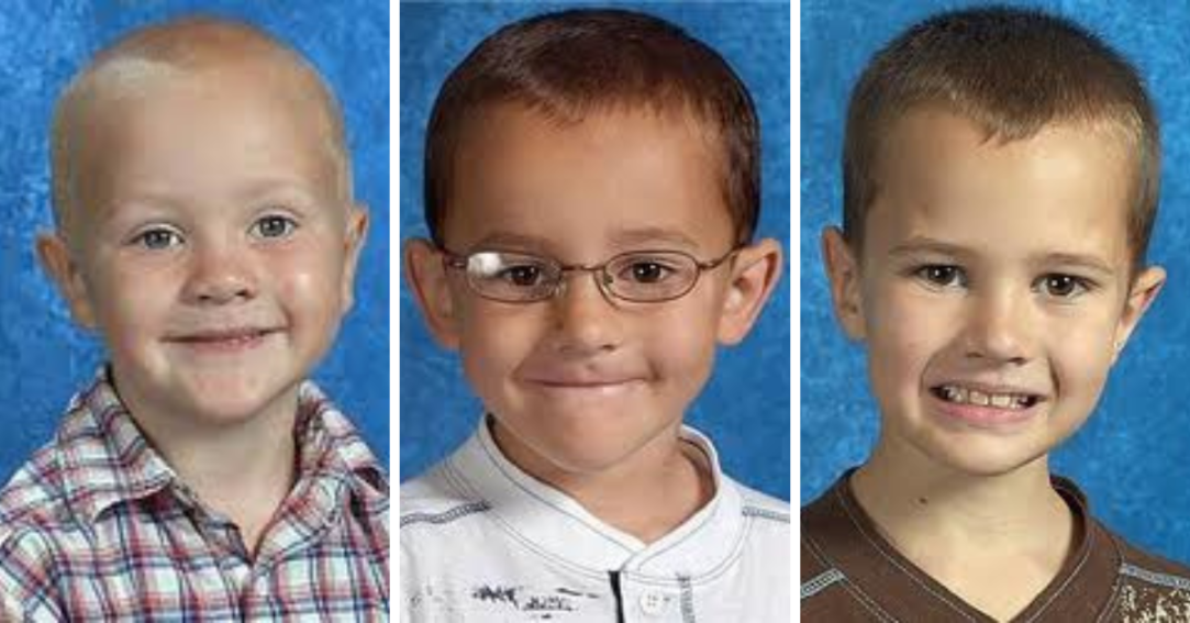 School portraits of Tanner, Alexander and Andrew Skelton