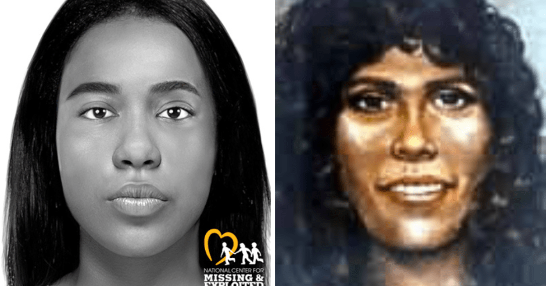 Two artists' reconstructions of what the Harris County Jane Doe (1987) may have looked like when alive