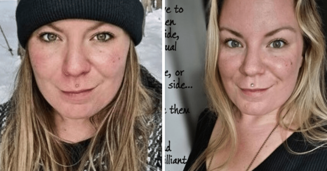 Two selfies of Shannon White